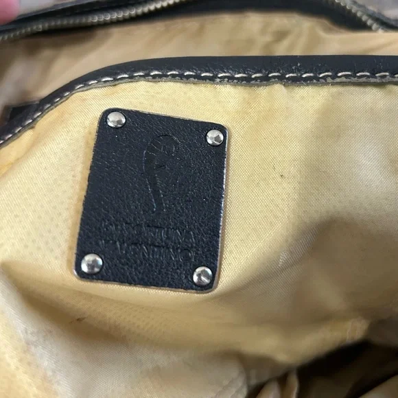 Fortuna Valentino black leather purse bag tote with shoulder strap - Picture 6 of 9